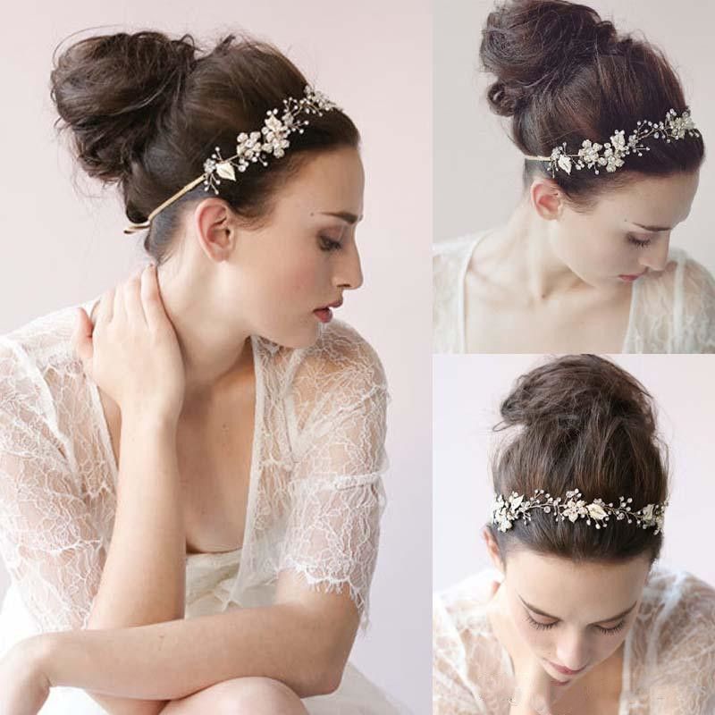 2019 Fashion Cheap Wedding Bride Hair Band Pearls Crystal Hair
