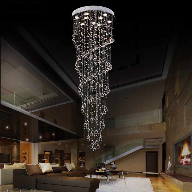 compre modernas lamparas de cristal led k9 lampara colgante para escaleras luces de escalera hotel villa vanidad dormitorio lampara colgante a 55 85