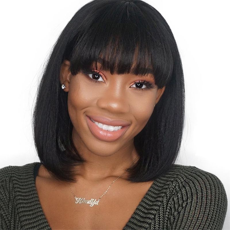 360 Bob Lace Frontal Wig Pre Plucked With Baby Hair Straight Short