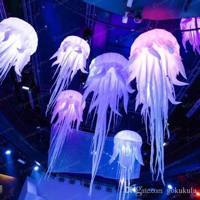 Inflatable Jellyfish Lighting Octopus Seaweed Hanging Decoration for Bar Party 