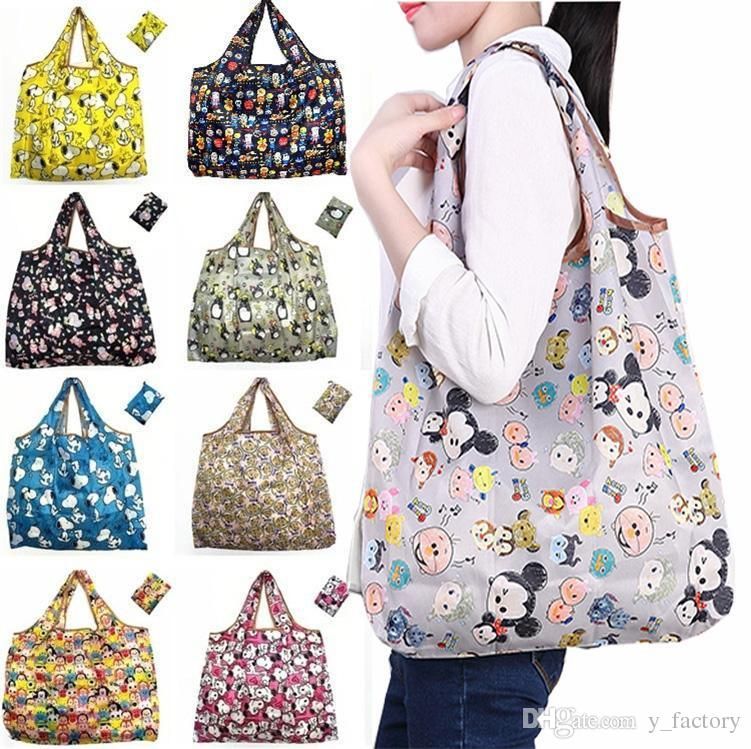 2020 Large Foldable Shopping Bags Reusable Storage Bag Eco Friendly Waterproof Nylon Handbags ...