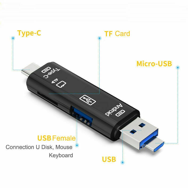 2 Pieces Mini Type C OTG Adapter Card Reader for Micro SD//TF Memory Card