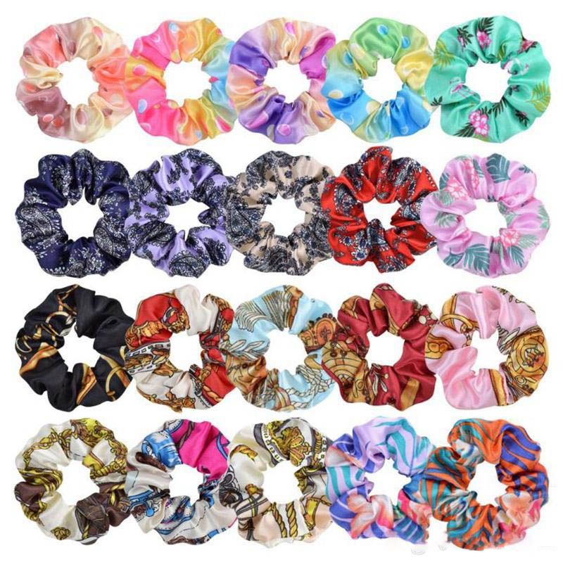 Hair Accessories Flower Printed Hair Ties Elastic Vintage