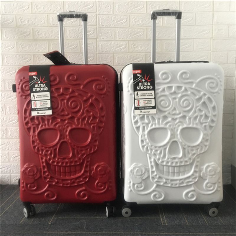 3d skull luggage