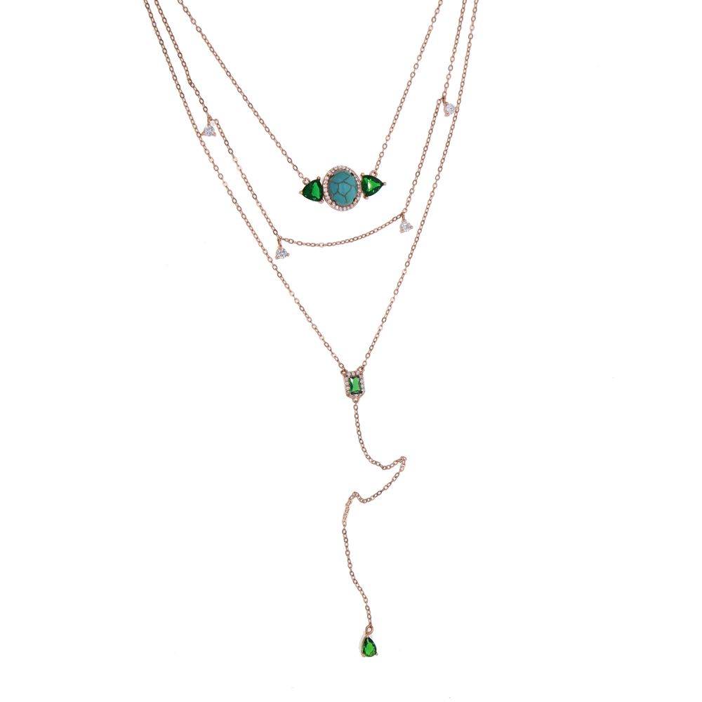 Multilayer Cube Square 925 Sterling Silver Necklace