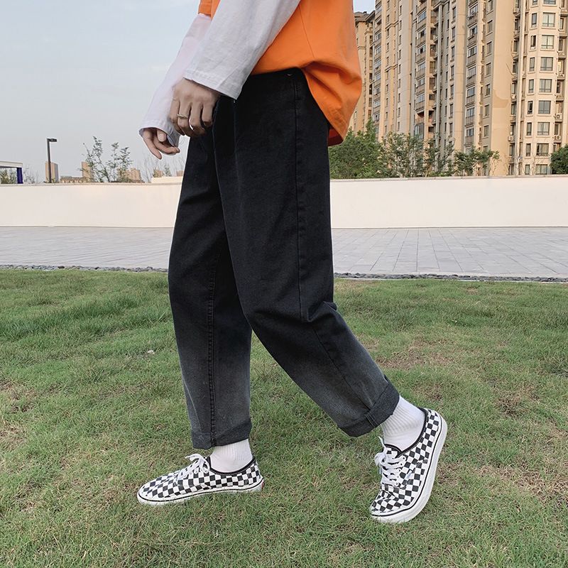 Compra Jeans Para Hombre Al Por Mayor 2021 Coreano Verano Otoño Hong Kong  Estilo Degradado Diseño Juventud Pantalones Sueltos Adolescentes Casual  Barato | Entrega Rápida Y Calidad | Es.Dhgate