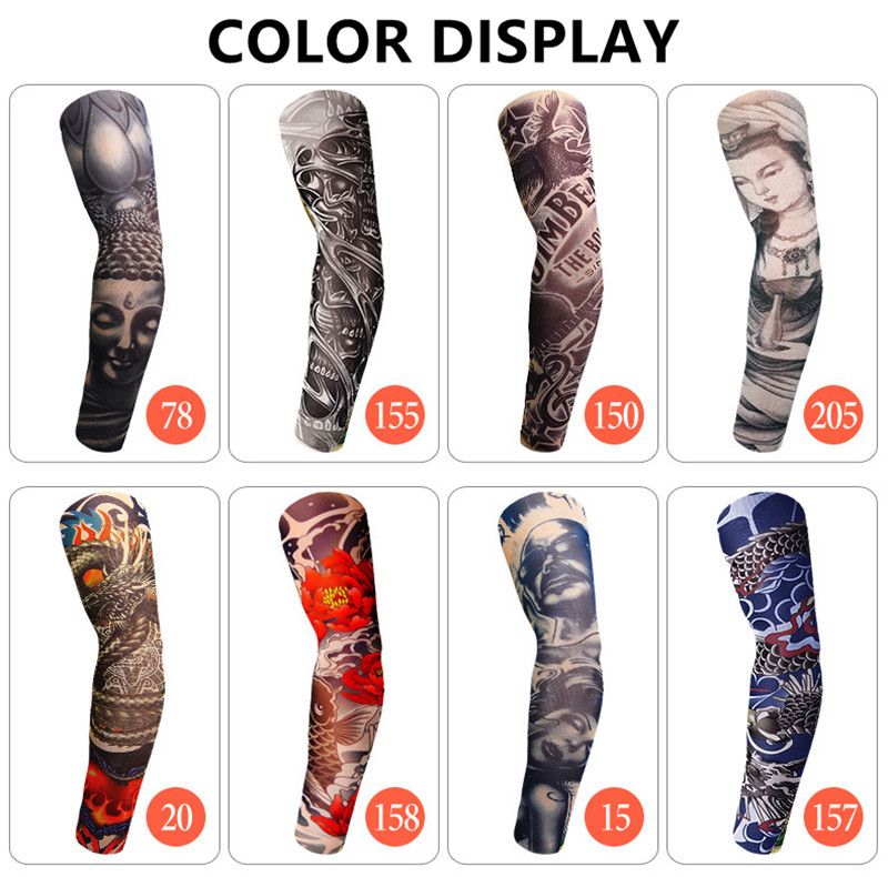 3D Fake Temporary Mens Tattoo Sleeves Full Long Slip On Cycling Arm Tattoo Sleeve Kit Men 3D Fake Temporary Mens Tattoo Sleeves Full Long Slip On Cycling Arm Tattoo Sleeve Kit Men