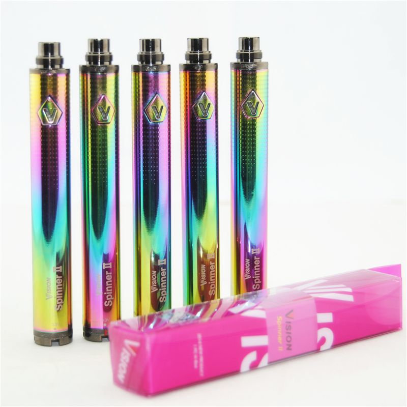 Rainbow Color Vision Spinner 2 II 1650mAh 510 Thread Vape Pen+USB Charger Variable Voltage Ego C