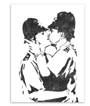 Compre Banksy Negro Blanco Abstracto Moderno De La Impresion Del