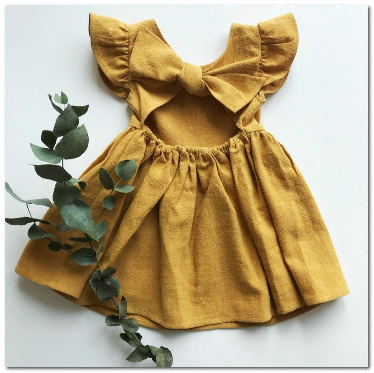 linen backless dress