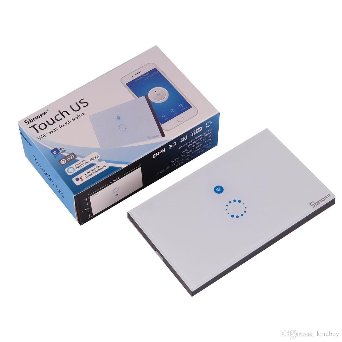 Sonoff Touch WIFI LED Switch Glass Panel Wireless Remote Control US/EU US Sonoff Touch WIFI LED Switch Glass Panel Wireless Remote Control US/EU US