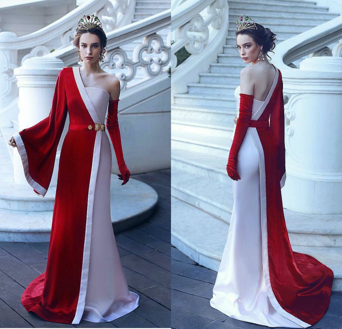 white and red prom