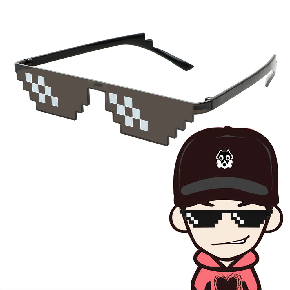Durable 8 Bit Sunglasses Thug Life Party Eyeglasses Mosaic Glasses Uv400 New