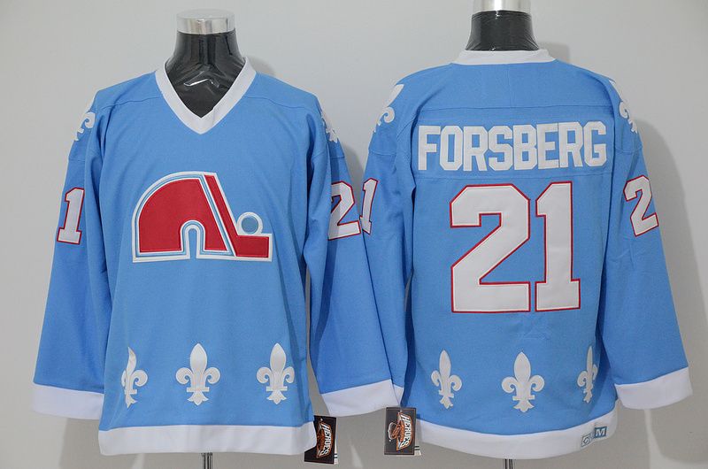 Fanatics Branded NHL Quebec Nordiques Joe Sakic #19 Breakaway Vintage Replica Jersey, Men's, Small, Blue
