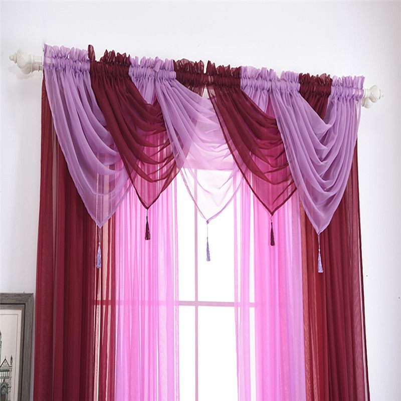 GLITTER READY MADE VOILE SWAG SWAGS NET CURTAIN DECORATIVE PELMET VALANCE DRAPES 