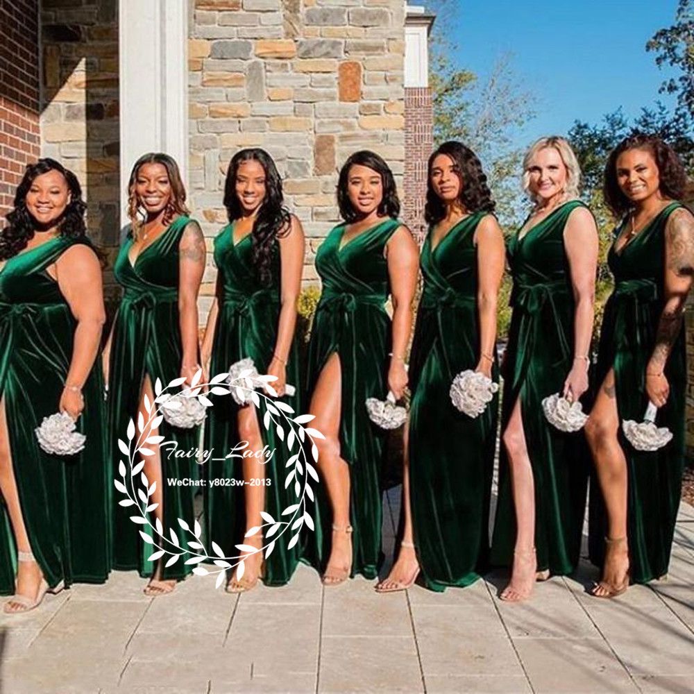 black velvet bridesmaid dresses