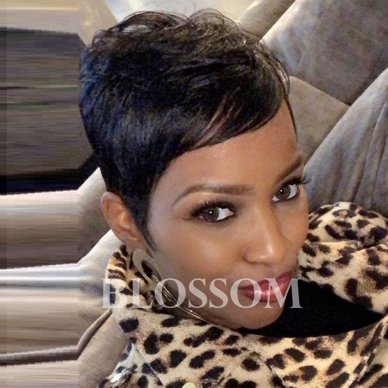 New Style Fluffy Black Short Hair Human Hair Wig Short Brazilian