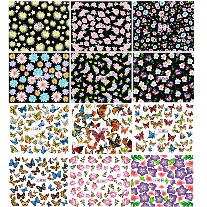 Nail Art Water Decals Transfer Stickers Splendid Flower Manicure
