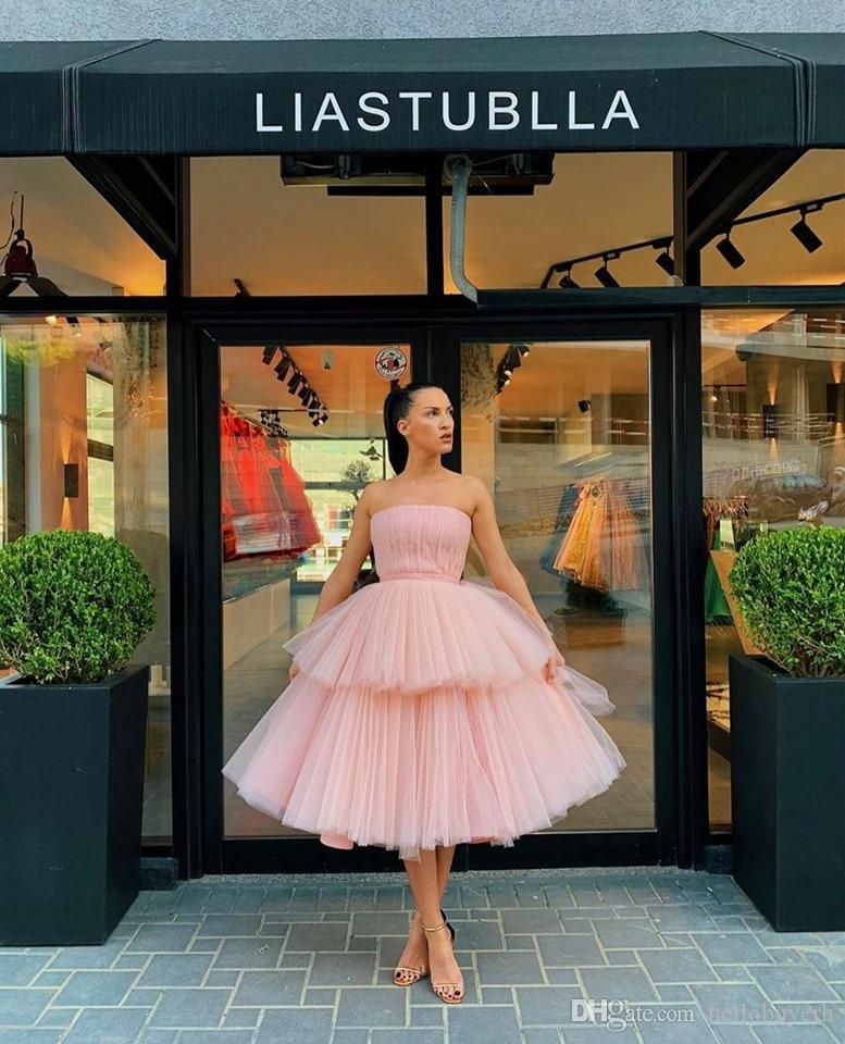 Cocktail Party Dresses Pink Tulle Sweet 