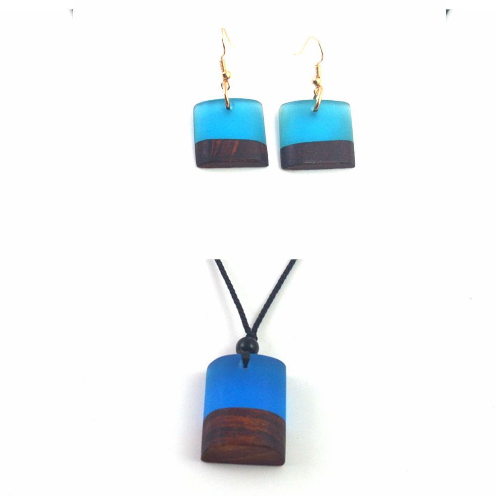 Men And Women Jewelry Geometric Necklace Pendant Retro Special Gifts Wood Resin Professional Production