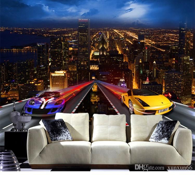 3D The Skyline of City Center Self-adhesive Bedroom Wallpaper Wall Murals Decor