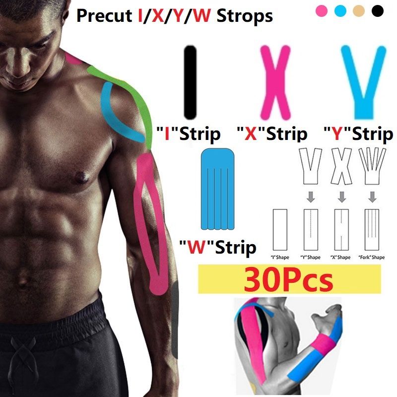 2020 Kinesiology Tape Precut X/Y/I /W Strips Sports Muscle Tape Bandage Care Kinesiology First