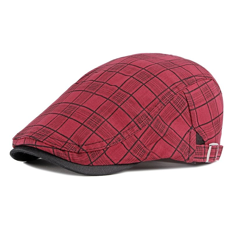 mens red flat cap