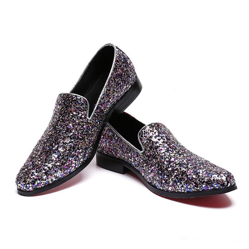 Compre Prata Brilhante Cintilante Homens Mocassins Moda Lantejoulas  Chinelos Paty Masculino Sapatos De Baile Mens Vestido Sapatos Apartamentos  Sapatos De Couro Genuíno De Shoesbusinessstores, $462,14 | Pt.Dhgate.Com