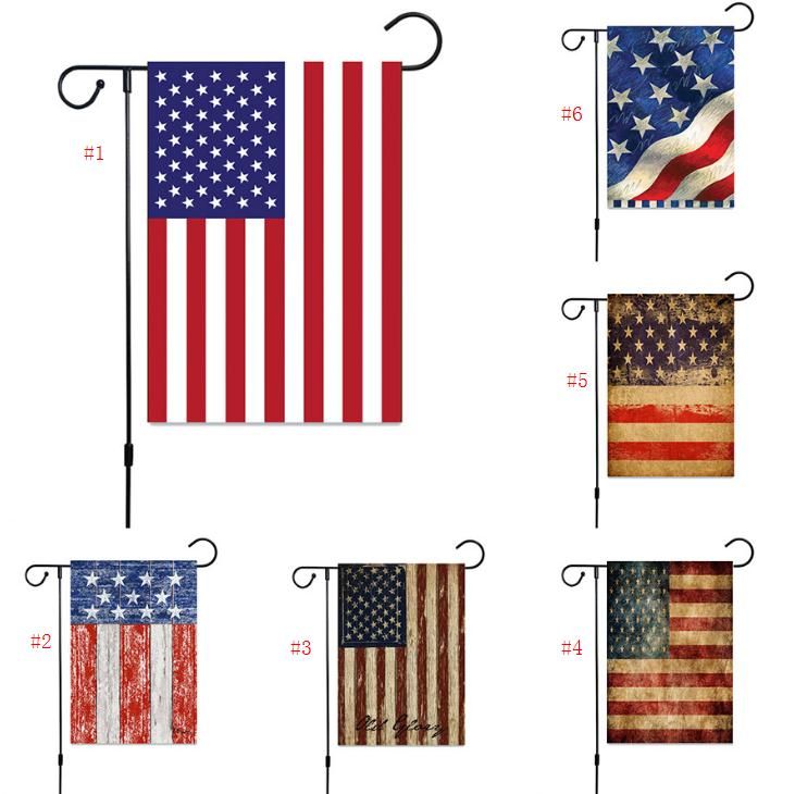 2019 30 45cm Flax Double Sided Usa Flags Party Decoration Usa