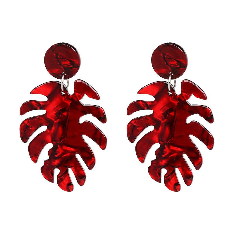 Resina De Color Minarcute Arcylic Leaf Pendientes Colgantes Resina De Color Minarcute Arcylic Leaf Pendientes Colgantes