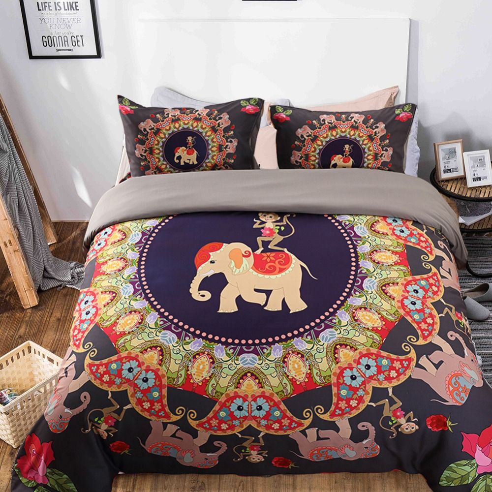 Novelty Holiday Gift Bohemian Mandala Elephant Monkey Pattern Home