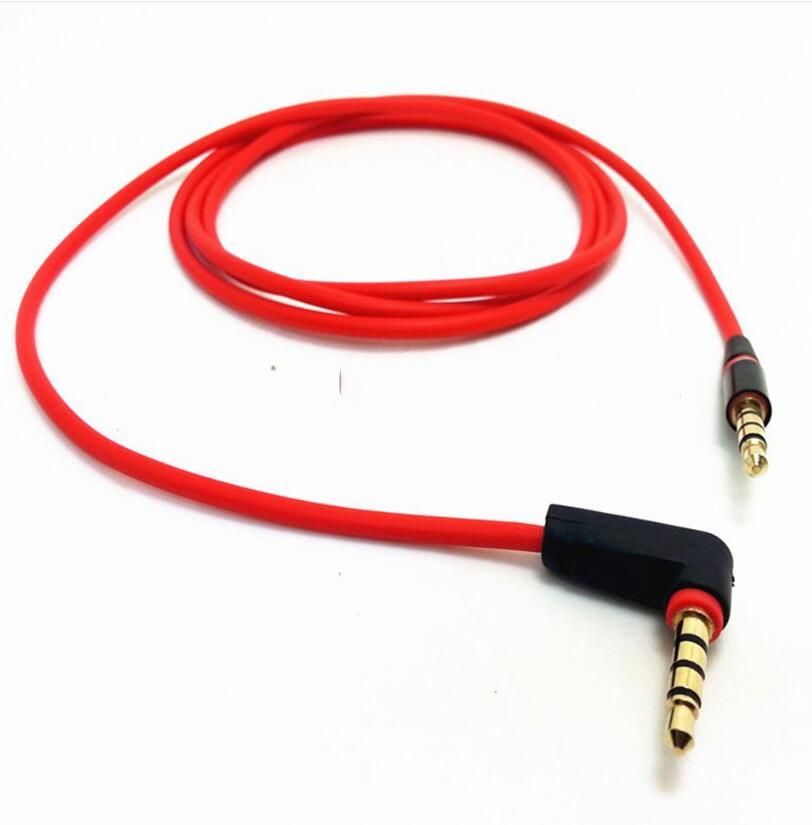 90 Audio Cable de 3 polos 4 polos rojo del auricular del reemplazo 3.5