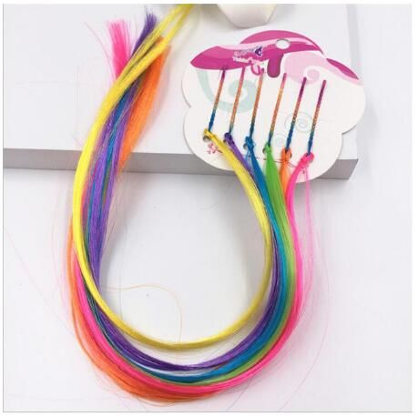 Girls Colorful Wigs Ponytail Hair Ornament Claw Hair Clips view 2