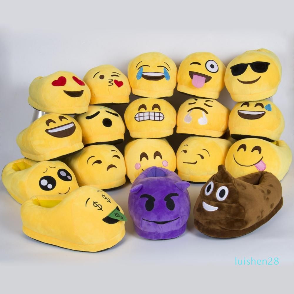 Hassy pyramide Lam Winter New Women Plush Slippers Cartoon Shit Smile Crying Face Home Warm  Home Slides Indoor Furry Cotton Slippers L28 From Luishen28, $34.26 |  DHgate.Com