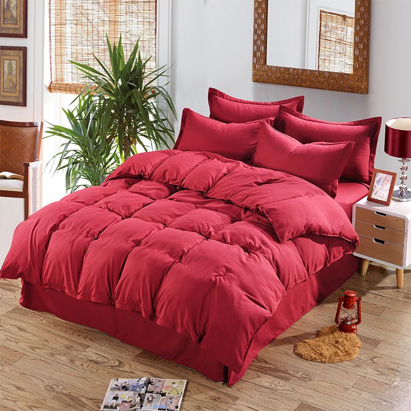 2020 Solid Burgundy Color Duvet Cover Twin Full Queen Size For