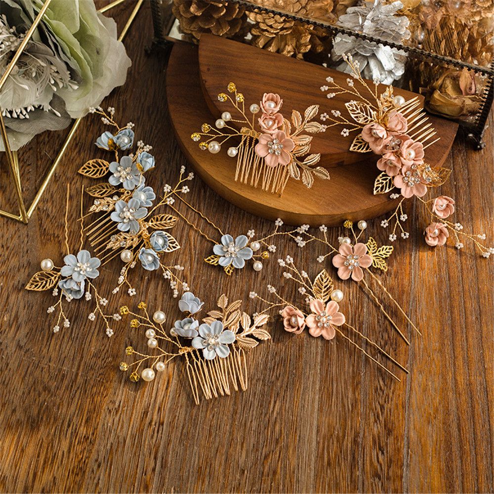 Elegant Luxury Purple Flower Bridal Hair Combs Headdress Prom