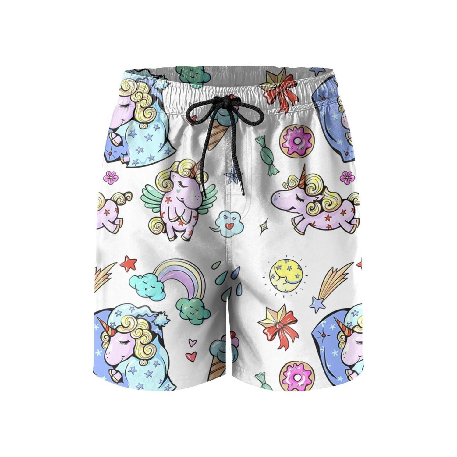 Fashion Mens Unicorn Rainbow Beach Shorts Board Shorts Casual Shorts Swim Trunks Fashion Mens Unicorn Rainbow Beach Shorts Board Shorts Casual Shorts Swim Trunks