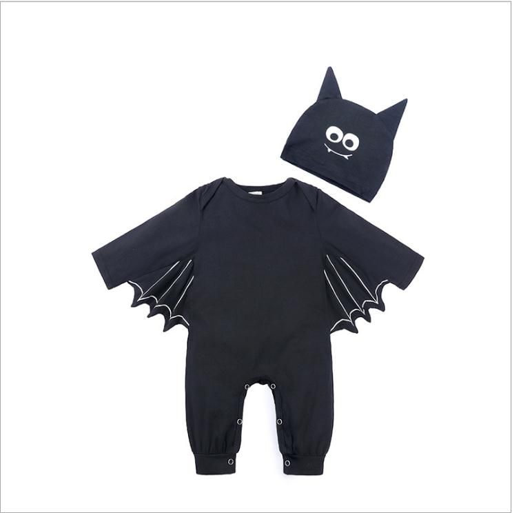 Toddler Baby Boy Girl Halloween Bats Sleeve Romper Cosplay Costume With Hat Sets