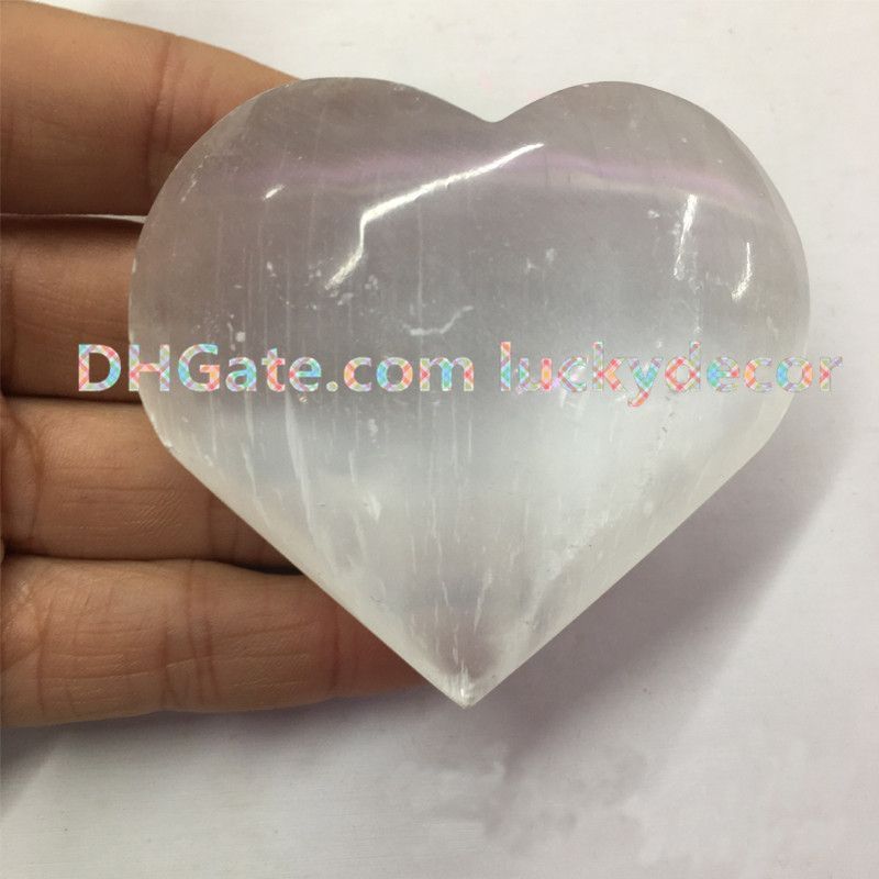 2/" ORANGE SELENITE POCKET PALM WORRY STONE Healing Crystal Reiki 1pc US SELLER