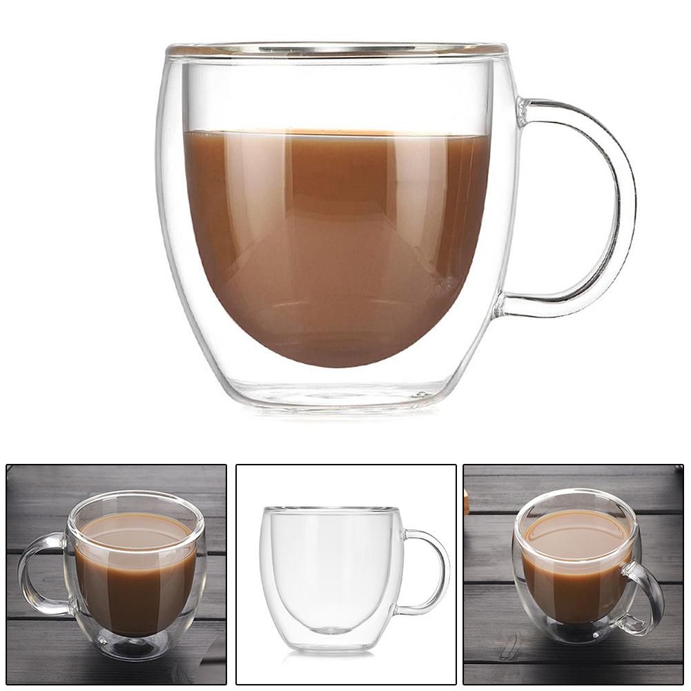 EE _ als _ 150 ml Double-couche en verre thermique tasse résistant à la chaleur thé tasse de café avec 