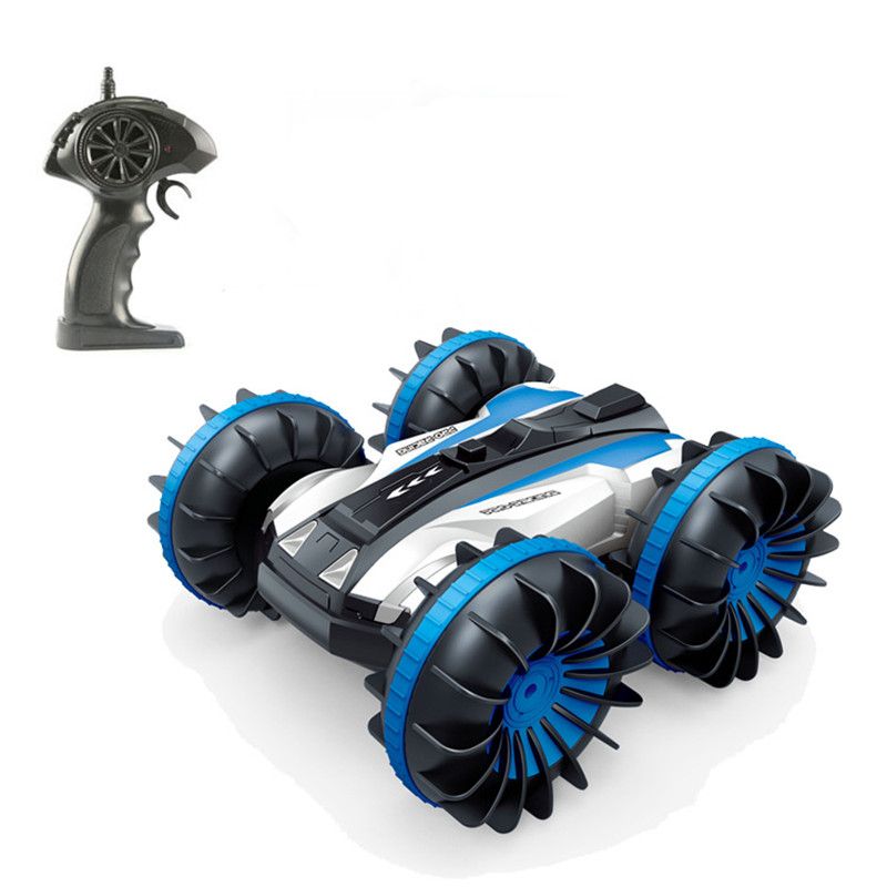 powerful amphibious remote control car drives on land & water