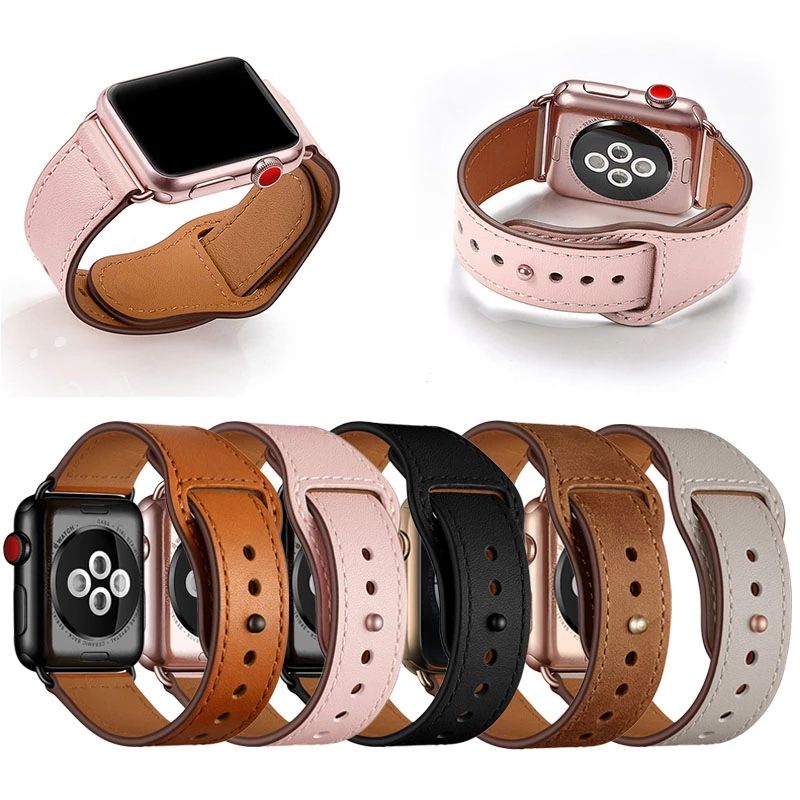 Compra Correas De Cuero Genuino Apple Watch Band Loop 42mm 38mm Reloj De  Reloj Para IWatch 44mm 40 Mm 5/4/3/2/1 Pulsera Accesorios Barato | Entrega  Rápida Y Calidad | Es.Dhgate