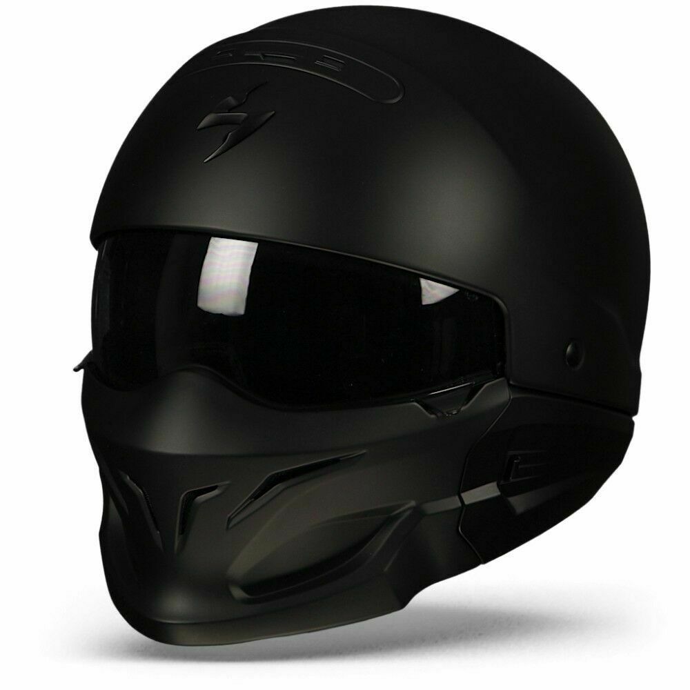 Scorpion Exo Combat Matte Black, Modular Motorcycle Helmet, Combat
