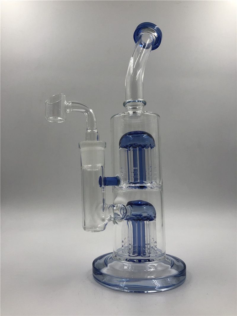 2021 Glass Bongs Double Chamber With Arm Tree Perc Diffuser Water Pipes