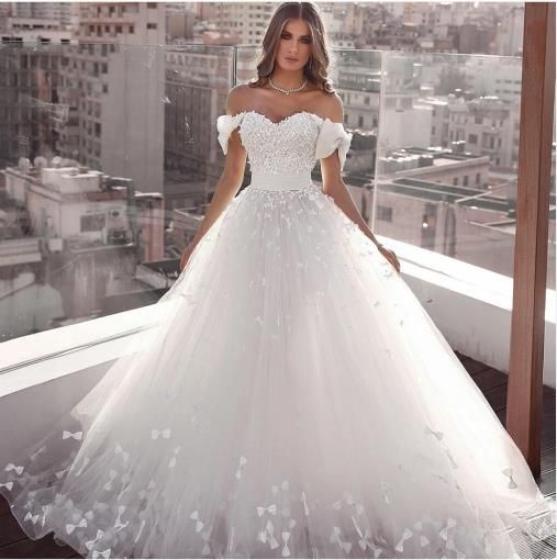 white and silver ball gown