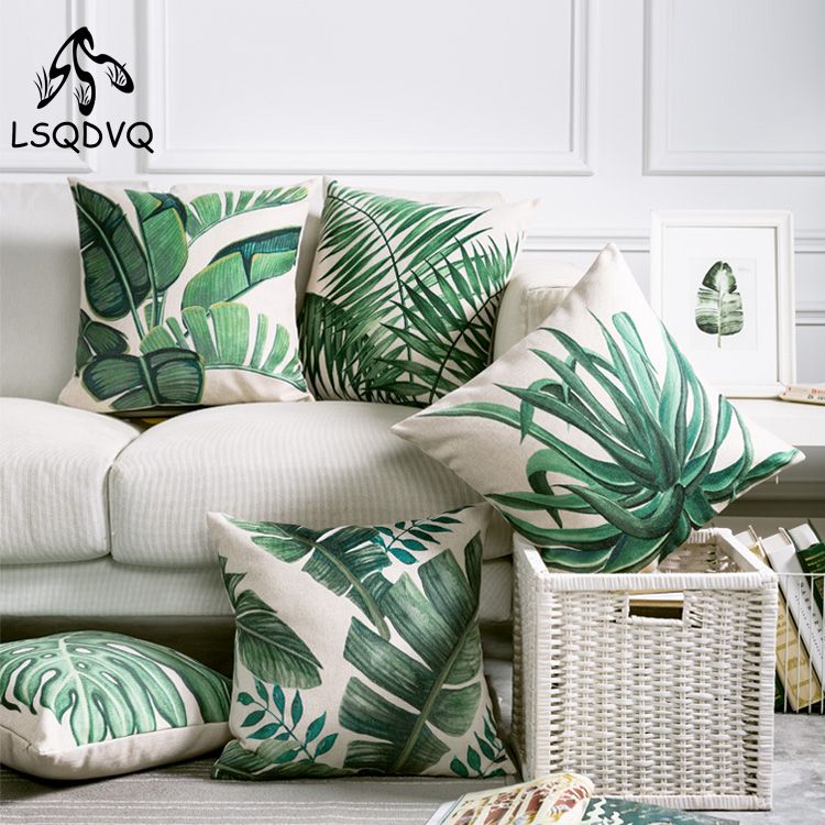Tropical Green Plant Palm Leaf Leaves Monstera Printed Pillow Cushion Cover For Sofa Car Home Almofadas 45x45cm Outdoor Patio Furniture Cushions Outdoor Lounge Chair Cushions From Qiangweiflo 20 39 Dhgate Com