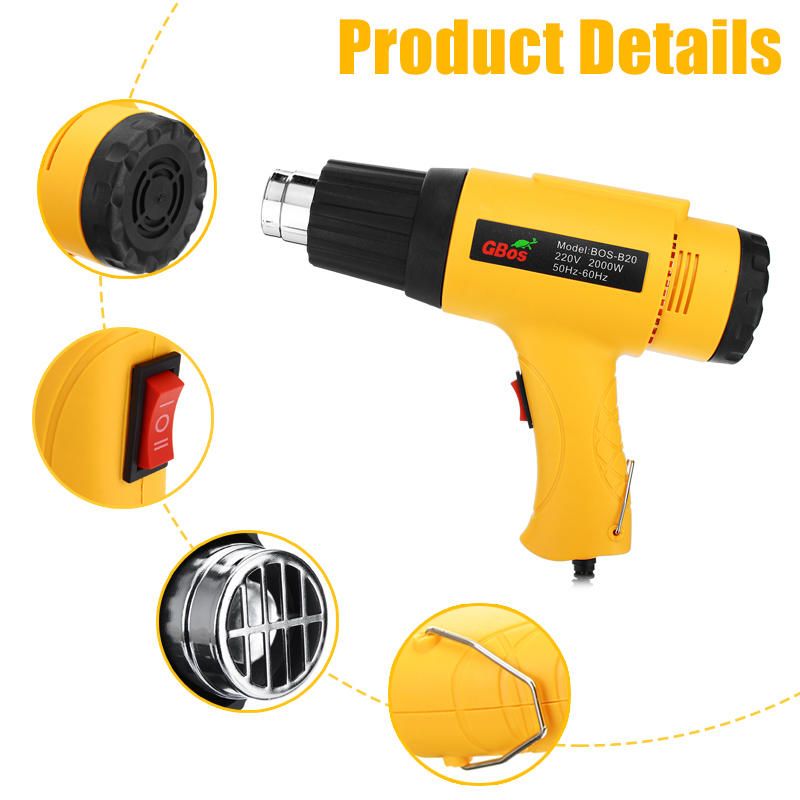 2020 2000W 220V Handheld Hot Air Tool Electric Hot Air Heater With