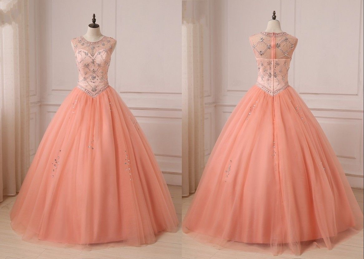 coral ball gown