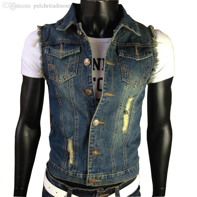 Fall XXXXXXL Ripped Jean Jacket Mens 