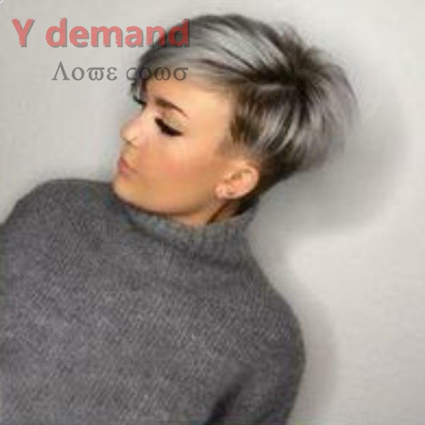 Grosshandel Mode Promi Perucke Pixie Cut Perucke Kurze Naturliche Frisuren Schwarz Mix Grau Pelucas Moderne Haarschnitte Gunstige Perucken Fur Schwarze